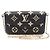 Louis Vuitton Pochette Felicie Monogram Empreinte Black Beige con tracolla a catena Marrone