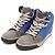 Lanvin Sneakers alte in scamosciato blu grigio da uomo - vista 3