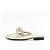 Chanel Sandali Mule da donna in agnello oro metallizzato con logo CC e catena