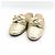 Chanel Sandali Mule da donna in agnello oro metallizzato con logo CC e catena - vista 3