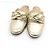 Chanel Sandali Mule da donna in agnello oro metallizzato con logo CC e catena - vista 5