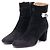 Hermès Botines de ante negro con hebilla plateada - vista 3