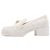 Chanel Mocassini da donna in agnello bianco con chiusura a cuore dorato