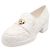Chanel Mocassini da donna in agnello bianco con chiusura a cuore dorato - vista 2
