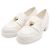 Chanel Mocassini da donna in agnello bianco con chiusura a cuore dorato - vista 3