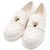 Chanel Mocassini da donna in agnello bianco con chiusura a cuore dorato - vista 5