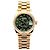 Rolex Datejust Original Diamond Medium Damenuhr aus Gold mit olivgrünem Blumenmotiv