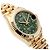 Rolex Datejust Original Diamond Medium Damenuhr aus Gold mit olivgrünem Blumenmotiv - Ansicht 12