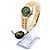 Rolex Datejust Original Diamond Medium Damenuhr aus Gold mit olivgrünem Blumenmotiv - Ansicht 5