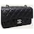 Chanel Mini borsa flap classica in agnello nero e argento - vista 3
