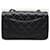 Chanel Mini borsa flap classica in agnello nero e argento - vista 5