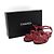 Chanel Sandali da donna in camoscio rosso con tracolla a catena dorata - vista 8