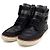 Louis Vuitton Black Leather Wool Damier Pattern High-Top Men's Sneakers - view 3