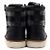 Louis Vuitton Black Leather Wool Damier Pattern High-Top Men's Sneakers - view 7