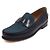 Hermès Mocassini in pelle di vitello blu navy da uomo - vista 2
