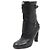 Hermès Black Leather Strap Ankle Boots - view 2