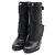 Hermès Black Leather Strap Ankle Boots - view 3
