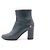 Chanel Botines con cremallera de cuero verde oscuro CC para mujer