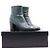 Chanel Botines con cremallera de cuero verde oscuro CC para mujer - vista 8