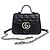Gucci Mini borsa a tracolla con patta in pelle matelassé GG Marmont nera Nero