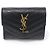 Saint Laurent Textured Black Quilted Compact Tri-Fold Wallet