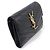 Saint Laurent Textured Black Quilted Compact Tri-Fold Wallet - view 3