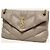 Saint Laurent Kleine Lulu Puffer Schultertasche aus Lammleder in Dunkelbeige mit Kette Braun - Ansicht 2