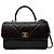 Chanel Borsa a tracolla con patta e catena Trendy CC in agnello misura Medium Nera Nero