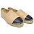Chanel Espadrilles slip-on in pelle di agnello bicolore beige e nero Marrone
