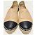 Chanel Espadrilles slip-on in pelle di agnello bicolore beige e nero Marrone - vista 6