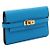 Hermès Portafoglio Kelly Classic con finiture dorate Blu - vista 4