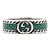 Gucci Anillo de plata con esmalte entrelazado y turquesa