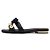 Chanel Mule da donna in pelle nera con fiocco e trifoglio di perle