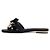 Chanel Mule da donna in pelle nera con fiocco e trifoglio di perle - vista 4