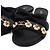 Chanel Mule da donna in pelle nera con fiocco e trifoglio di perle - vista 6