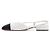 Chanel Slingback in tweed bicolore bianco con CC dorato da donna - vista 4