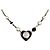 Chanel Collana da donna con logo CC, cuore nero e perle di cristallo Multicolore