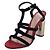 Alexander Mcqueen Sandali con tacco da donna in scamosciato nero e argento - vista 2
