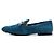 Tod's Mocassini in scamosciato blu con doppio logo argento