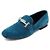Tod's Mocassini in scamosciato blu con doppio logo argento - vista 2