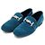 Tod's Mocassini in scamosciato blu con doppio logo argento - vista 3