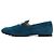 Tod's Mocassini in scamosciato blu con doppio logo argento - vista 4