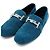 Tod's Mocassini in scamosciato blu con doppio logo argento - vista 5