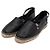 Hermès Sneaker espadrille Malaga in pelle nera da donna Nero - vista 3
