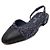 Chanel Scarpe slingback in tweed blu navy e pelle di vitello lucida da donna - vista 2
