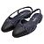 Chanel Scarpe slingback in tweed blu navy e pelle di vitello lucida da donna - vista 3