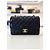 Chanel Mini borsa a tracolla con patta in pelle di agnello e catena dorata Nero - vista 3