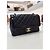 Chanel Mini borsa a tracolla con patta in pelle di agnello e catena dorata Nero - vista 5