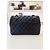 Chanel Mini borsa a tracolla con patta in pelle di agnello e catena dorata Nero - vista 6