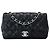 Chanel Borsa a Spalla Classic Lambskin New Mini Silver Leather Nera Nero